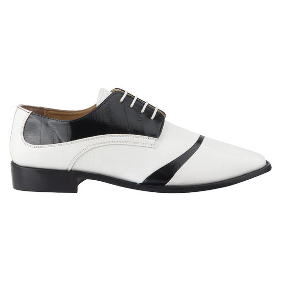 LIBERTYZENO White-black Leather Oxford Style Dress Shoes main image 4